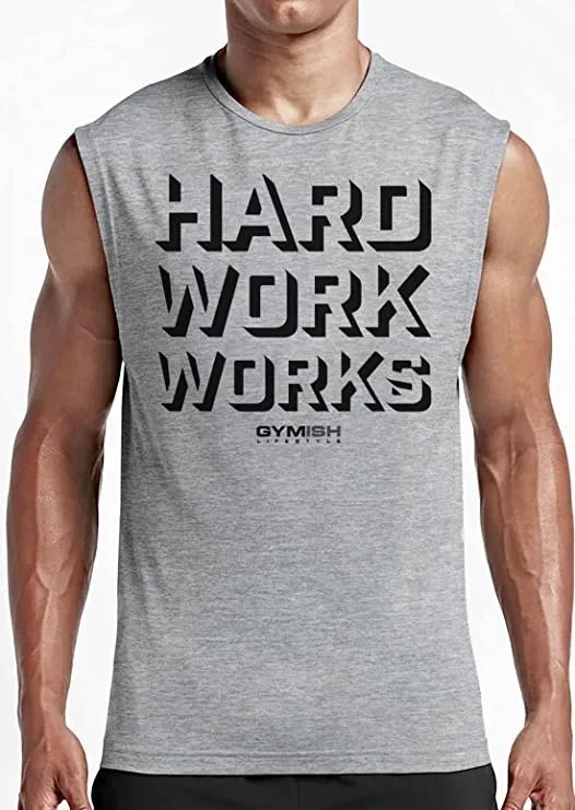 049. Hard Work Works Funny Workout Muscle Tank Top for Men