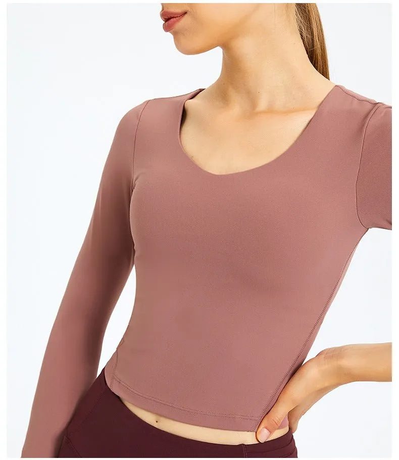 2 In 1 Built In Bras Cropped Top