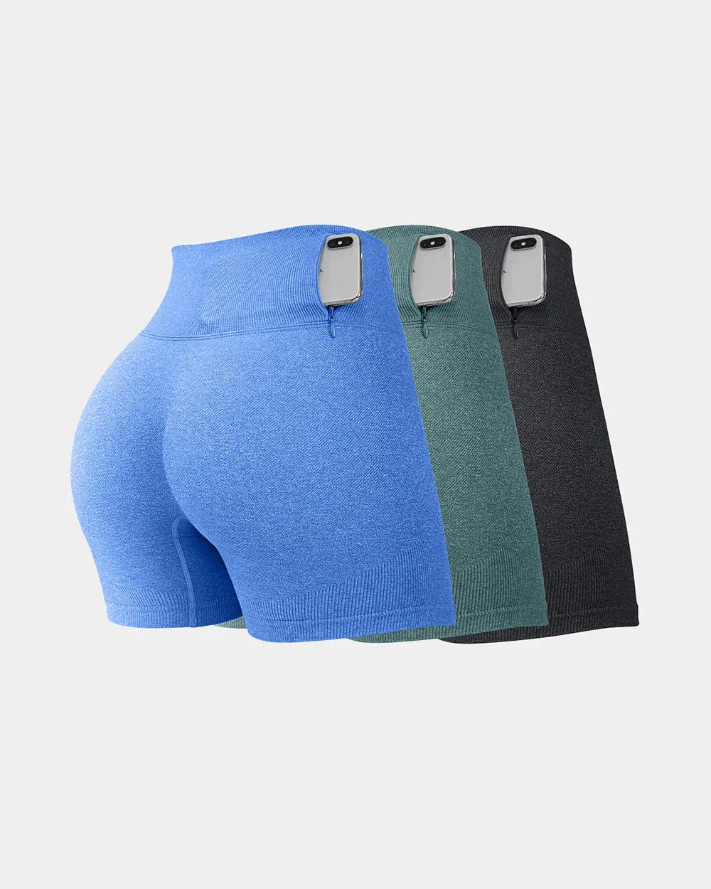 3 Pieces Seamless  Booty Yoga Shorts