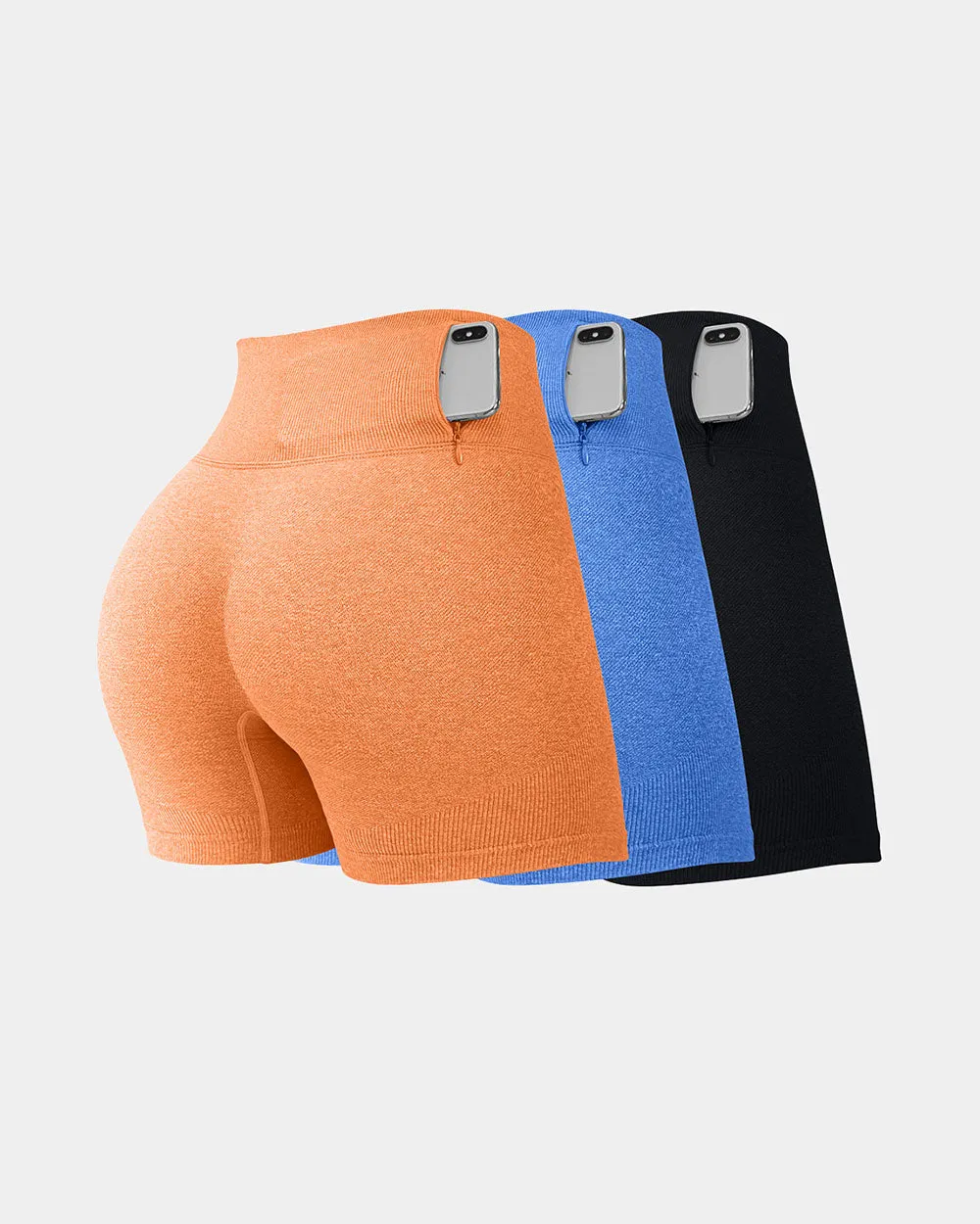 3 Pieces Seamless  Booty Yoga Shorts