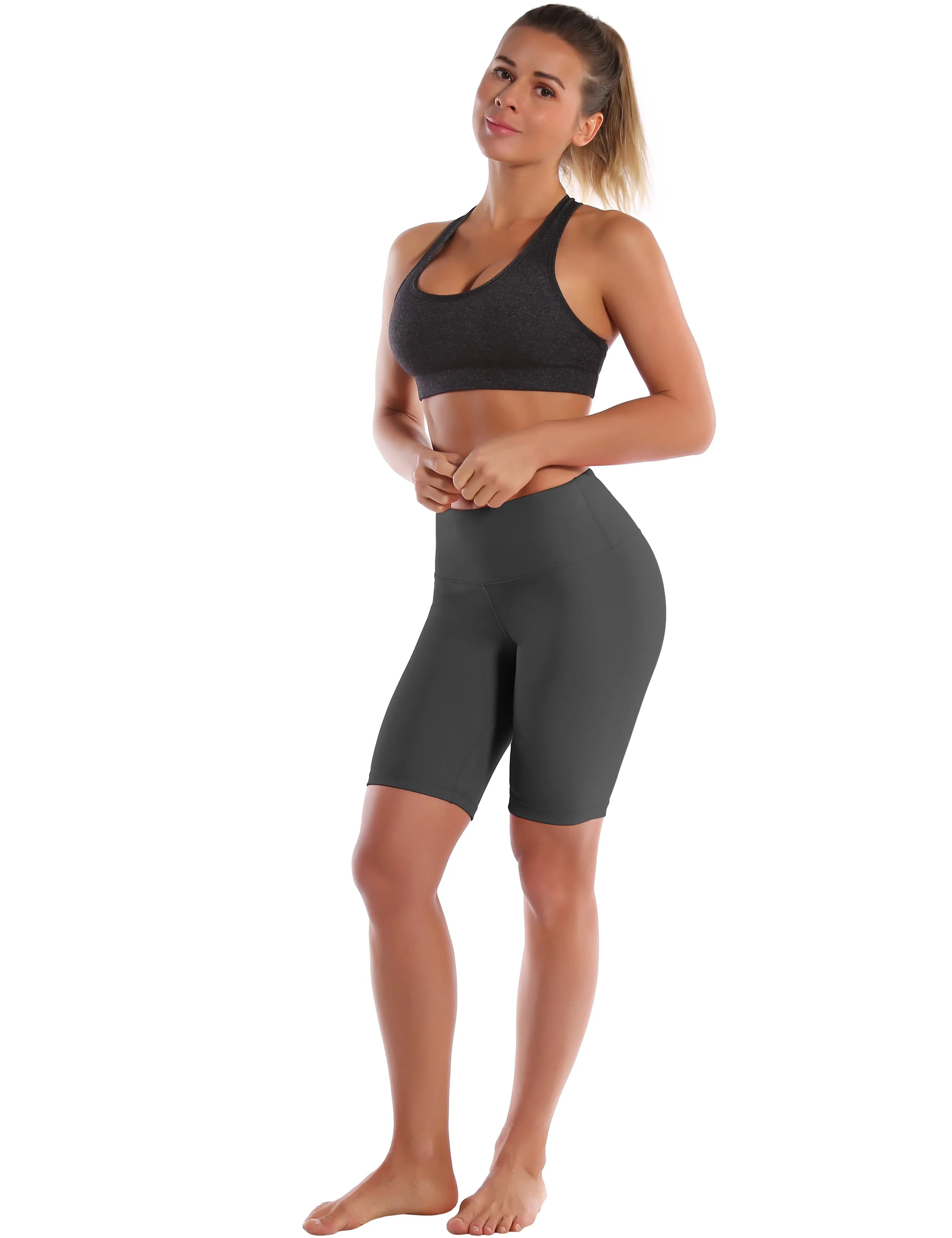 8" High Waist Gym Shorts shadowcharcoal_Gym