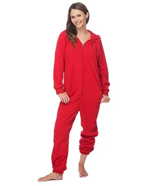 Adult Fleece Hooded Lounger Onesie with Pockets