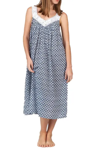 Arabella Carmelina Nightgown Navy and White Print MD-410X