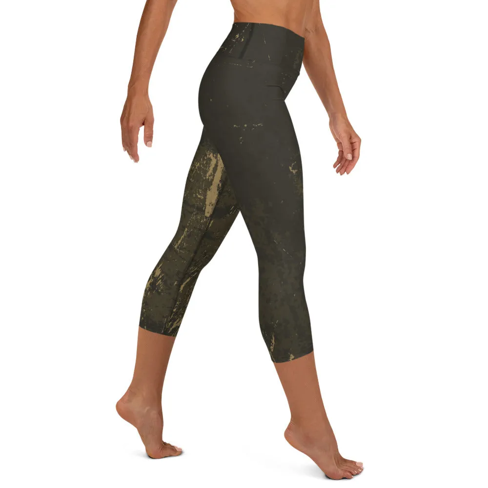 Aum High Waist Womens Yoga Capri Leggings