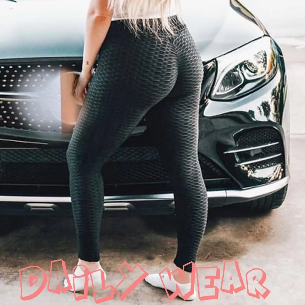 Booty Leggings for Women Textured Scrunch Butt Lift Yoga Pants Slimming Workout High Waisted Anti Cellulite Tights