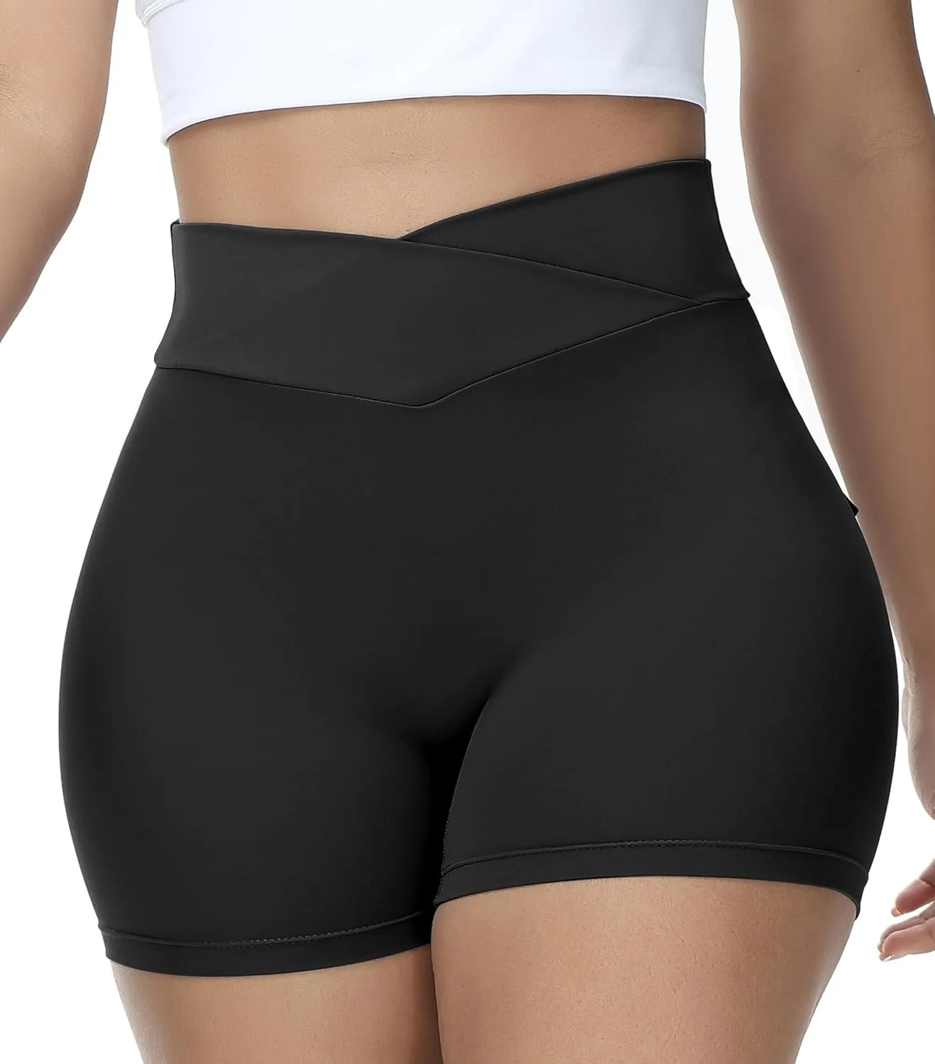 Booty Shorts for Women Scrunch Butt Shorts with Pocket Cargo Workout Biker Gym Bottoms