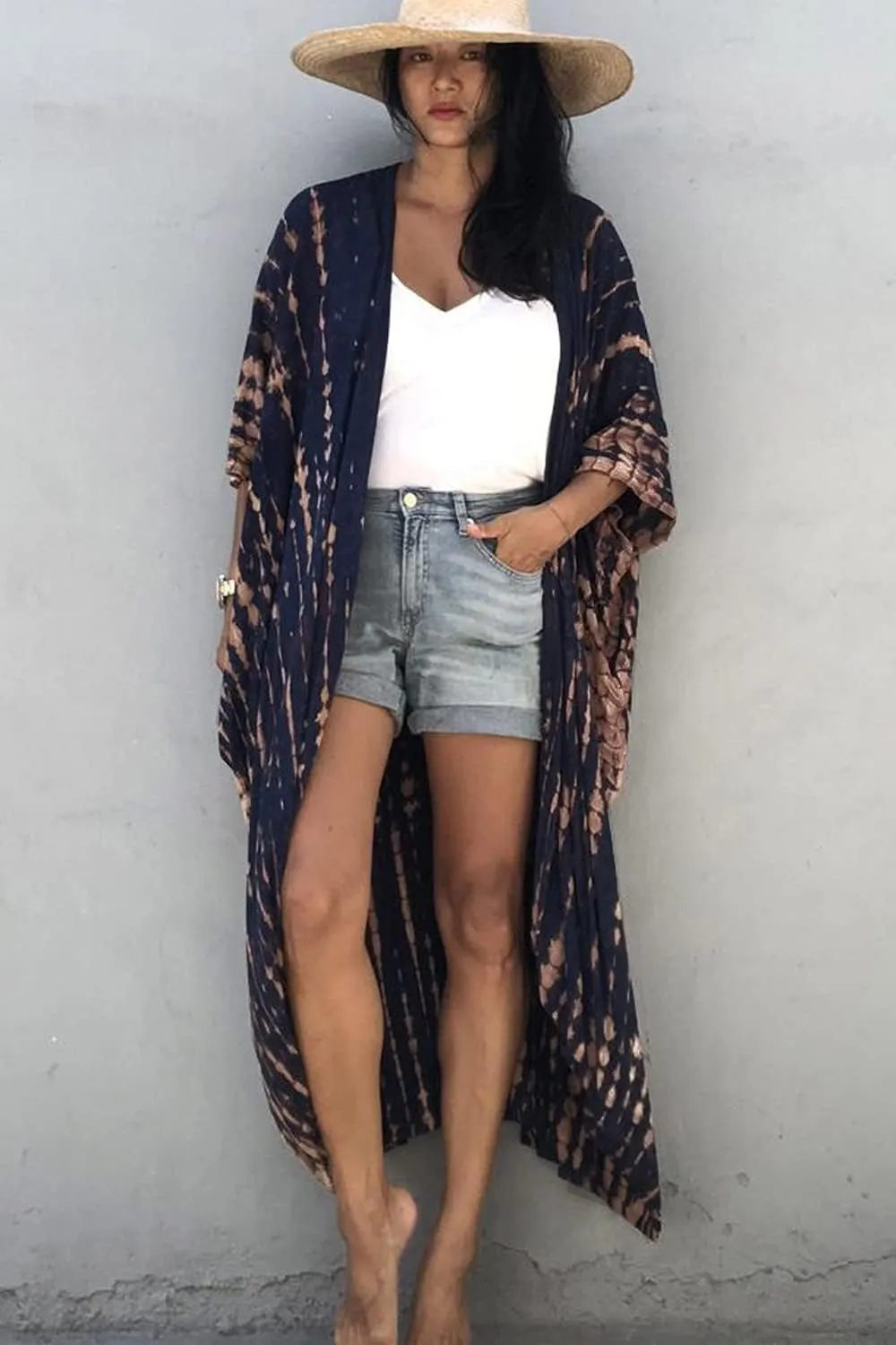 CHERRY CAT Women Beachwear Long Beach Coverups Kaftan Casual Caftan Dress
