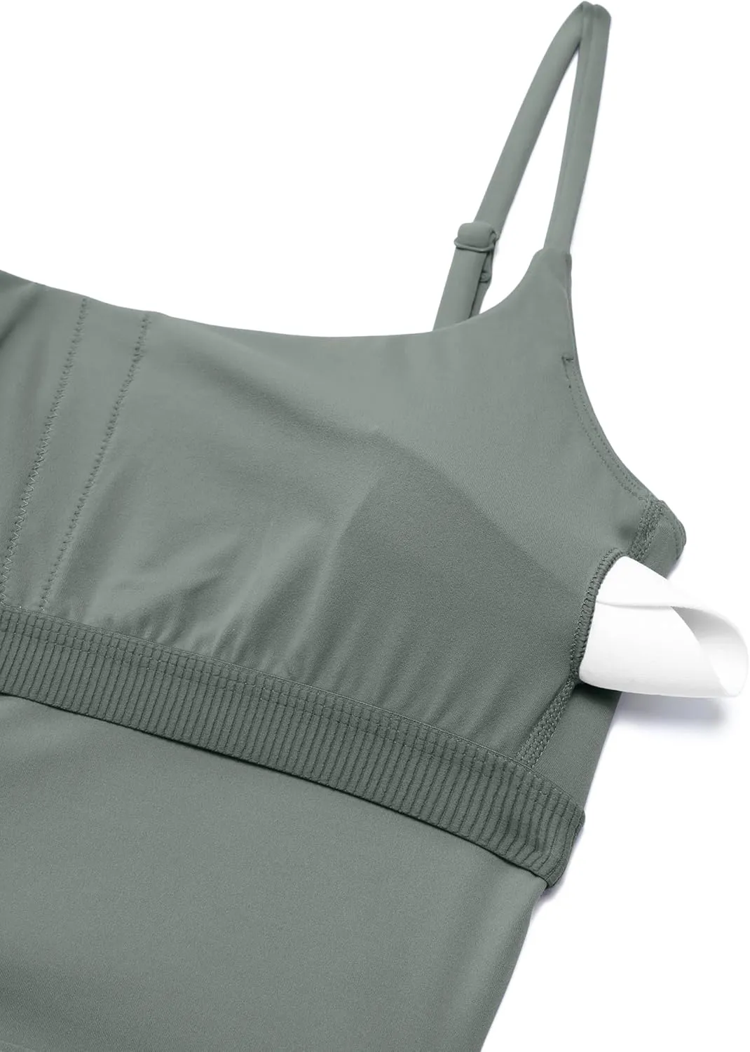 CRZ YOGA Butterlift Womens Scoop Neck Longline Sports Bra - U Back Adjustable Straps Workout Crop Tank Top with Built in Pads