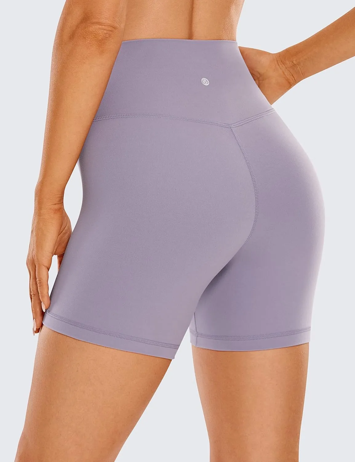 CRZ YOGA Womens Butterluxe Crossover Biker Shorts 5 Inches - Criss Cross High Waisted Workout Yoga Buttery Soft