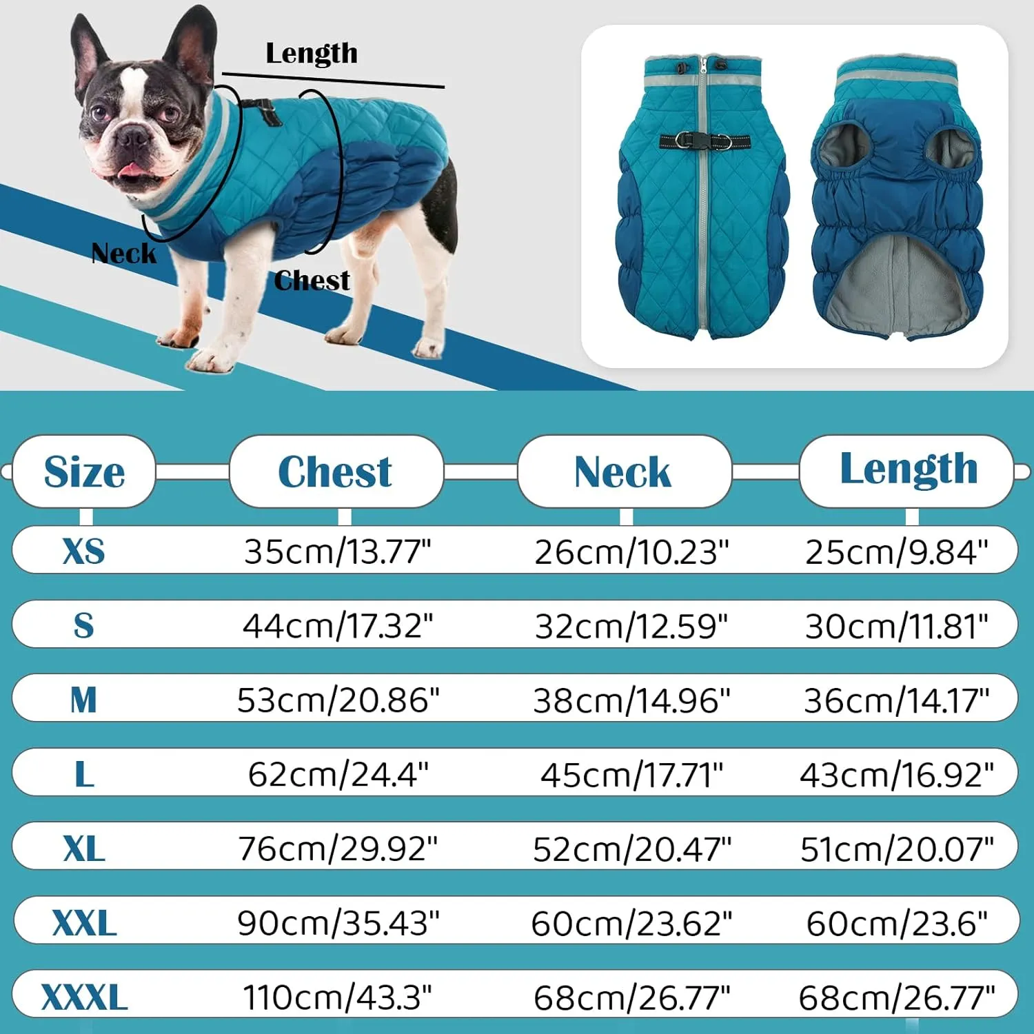 Dog Jackets for Medium Dogs,Medium Dog Coat,Warm Pet Winter Coat Zip Up Back,Waterproof Dogs Jacket with D-Ring,Pet Cold Weather Coats with Fleece Lined, Snowsuit Pug Boston Terrier,M