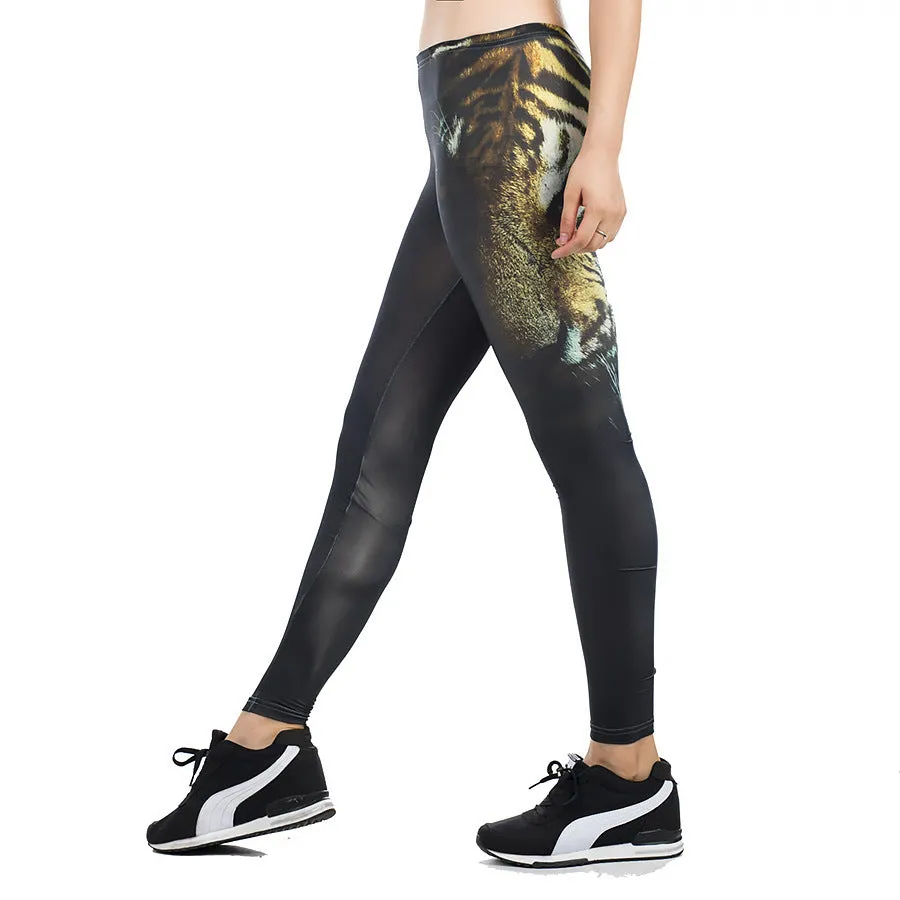 Fitness leggings women slim thin 3D printed high leggings