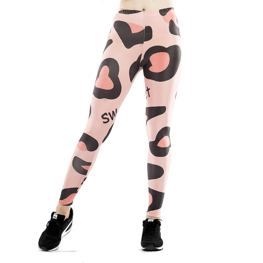 Fitness leggings women slim thin 3D printed high leggings