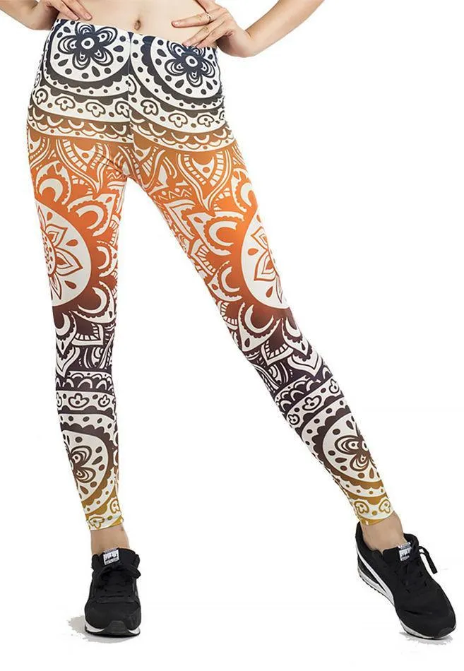 Fitness leggings women slim thin 3D printed high leggings