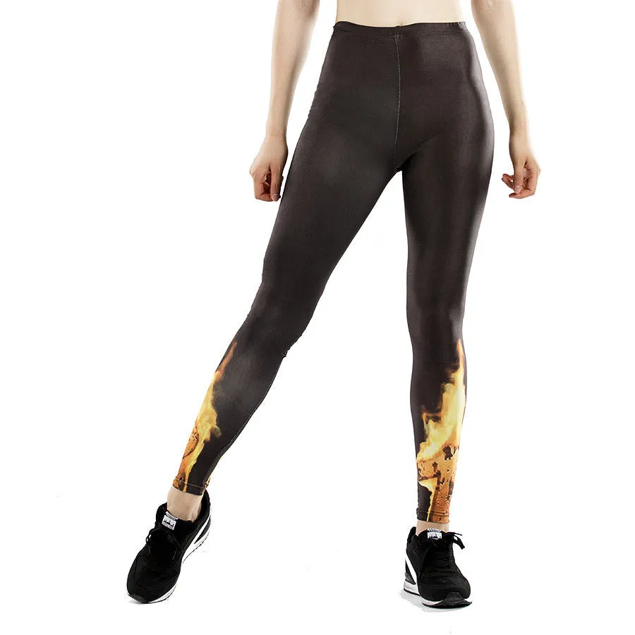 Fitness leggings women slim thin 3D printed high leggings