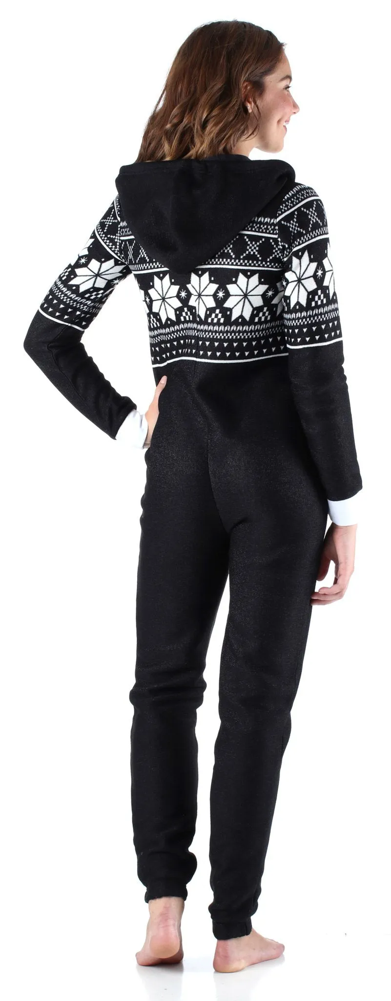 Frankie & Johnny Women’s Brushed Fleece Ribbed Non-Footed Onesie Pajama