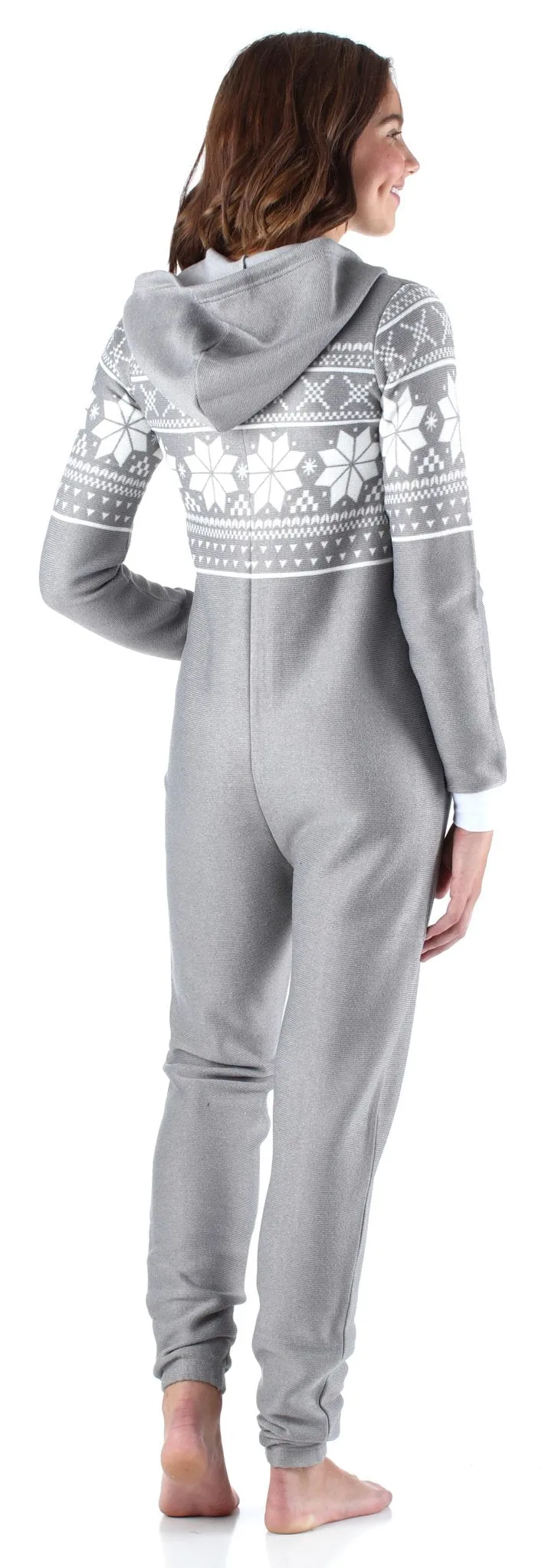 Frankie & Johnny Women’s Brushed Fleece Ribbed Non-Footed Onesie Pajama