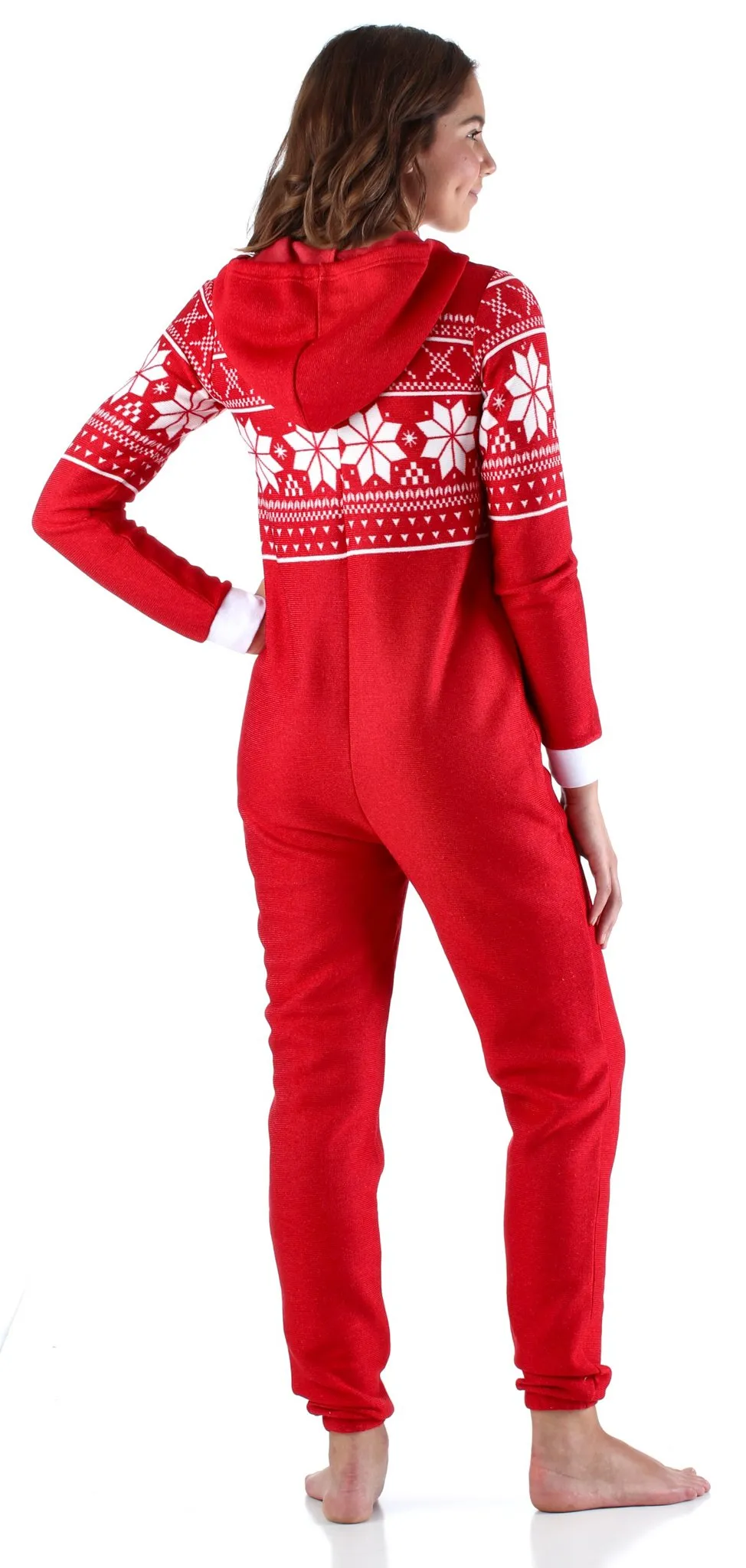 Frankie & Johnny Women’s Brushed Fleece Ribbed Non-Footed Onesie Pajama