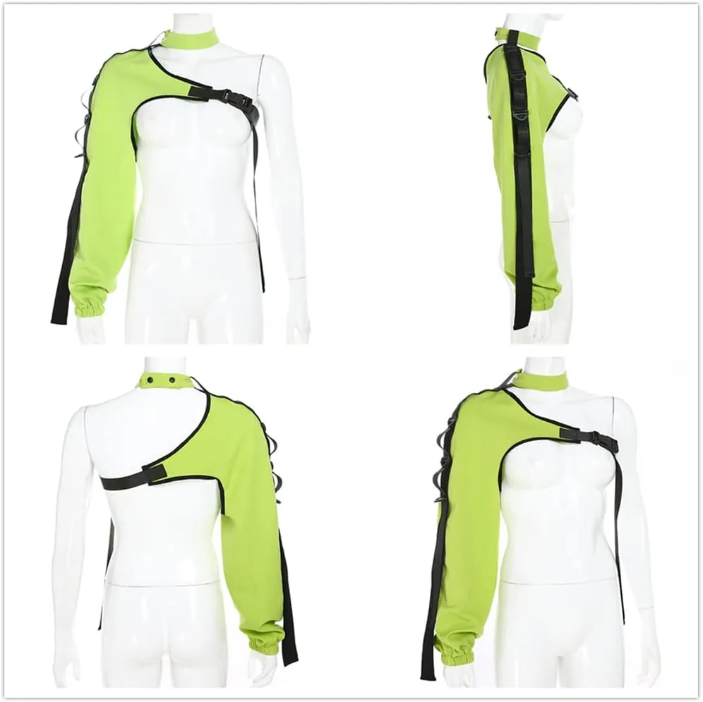 Goth Crop Top for Women 80s Emo Alt Punk Jacket Coat