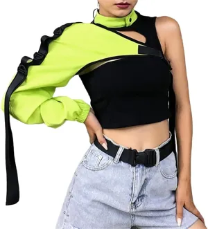 Goth Crop Top for Women 80s Emo Alt Punk Jacket Coat
