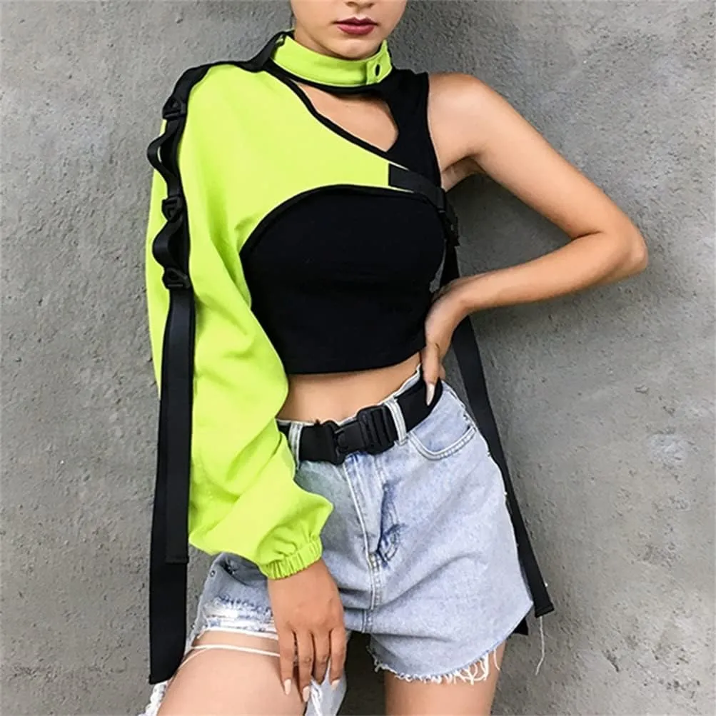 Goth Crop Top for Women 80s Emo Alt Punk Jacket Coat