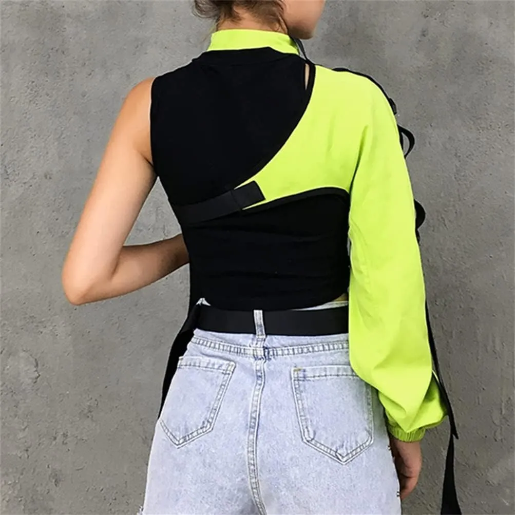 Goth Crop Top for Women 80s Emo Alt Punk Jacket Coat