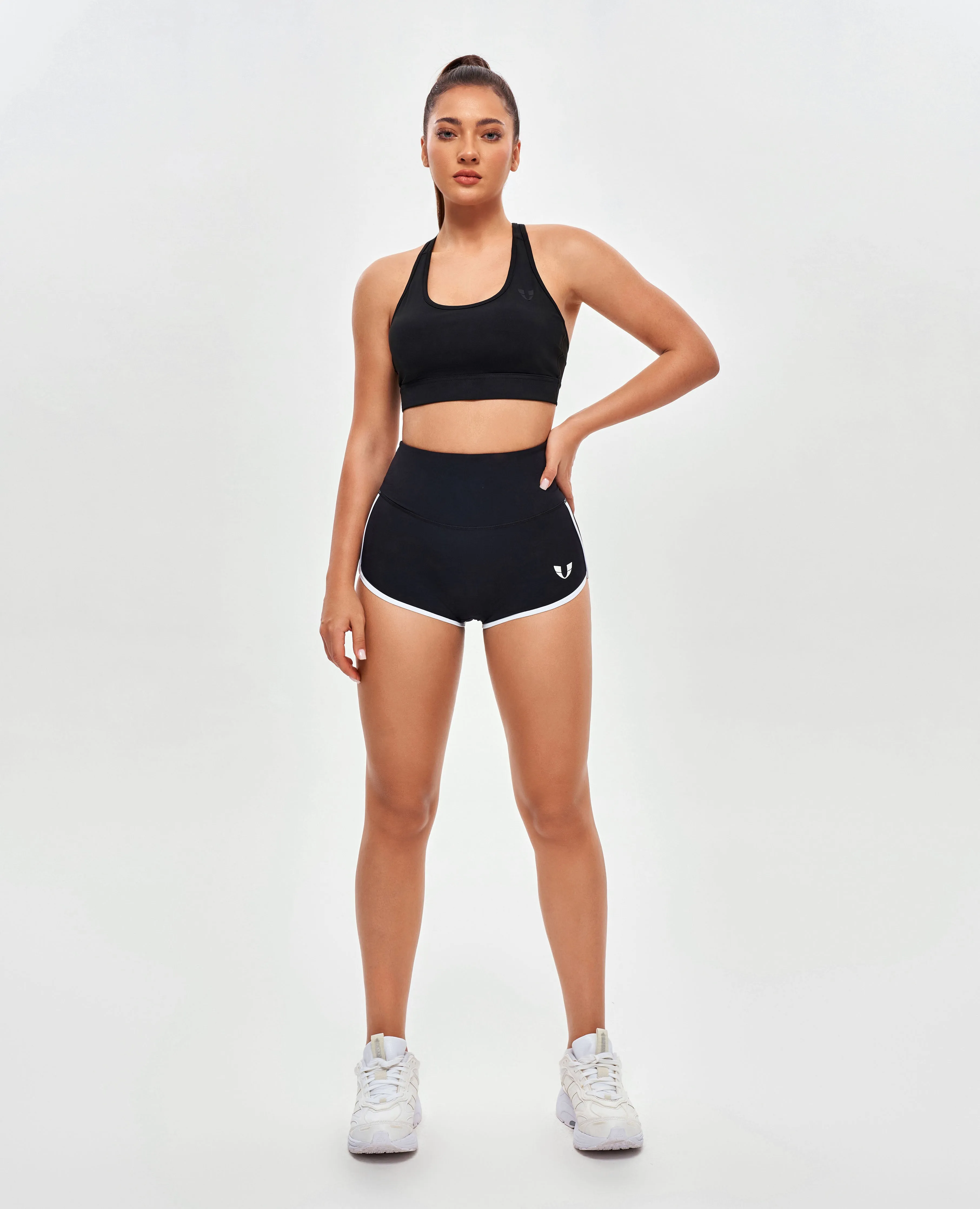 High Waist Short Shorts - Black