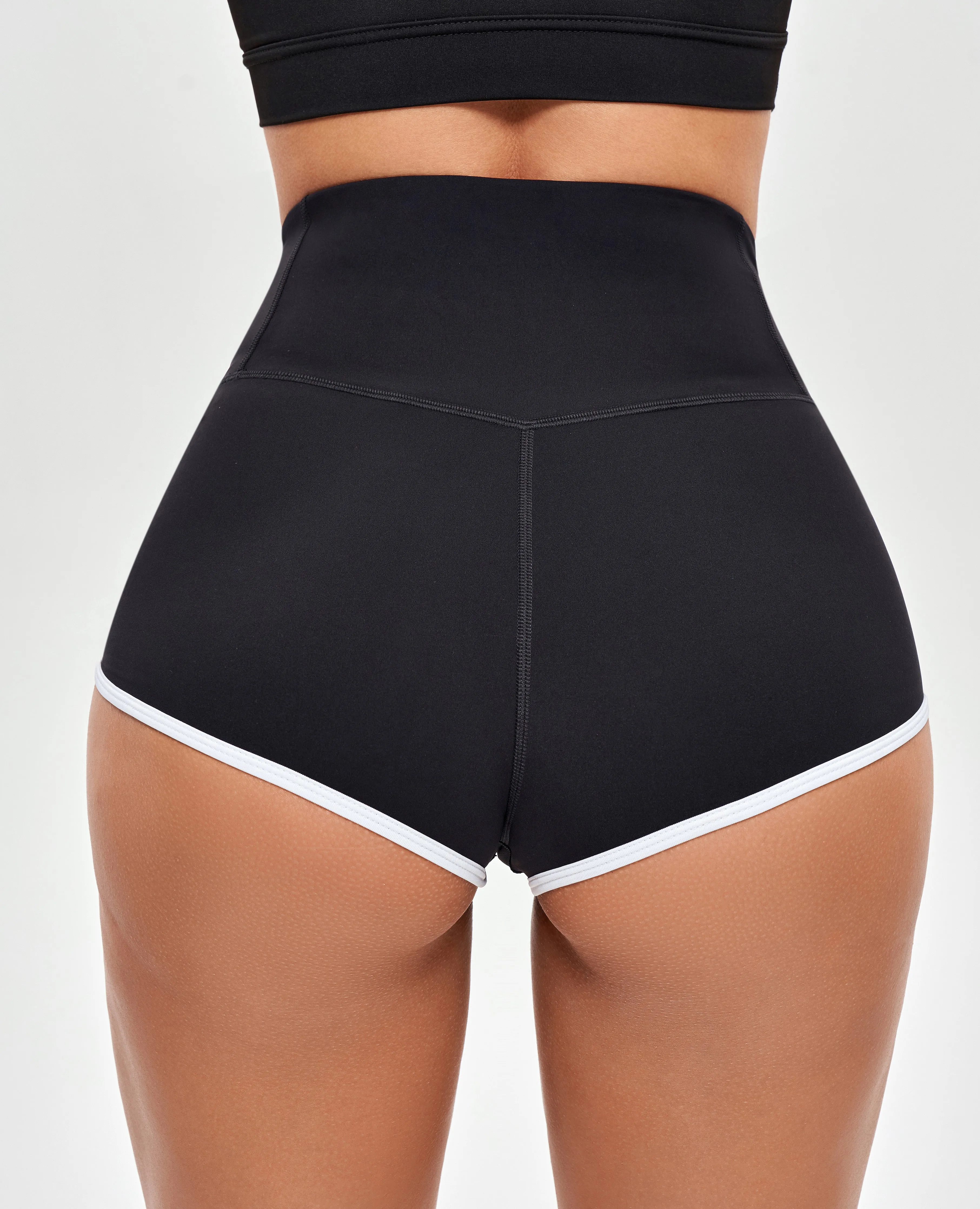 High Waist Short Shorts - Black