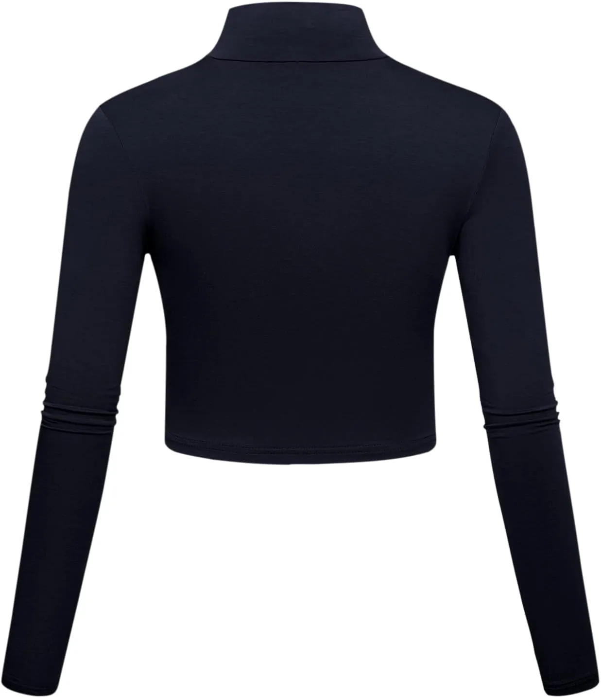 Kindcall Lightweight Mock Turtleneck Crop Tops Long Sleeve Casual Base Layer for Women