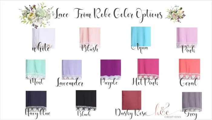Lace Robes, Cotton Robe, Bridesmaid Robes, Bridal Robe Set, Bridal Party Cotton Robes, Monogram Robes, Custom Robe