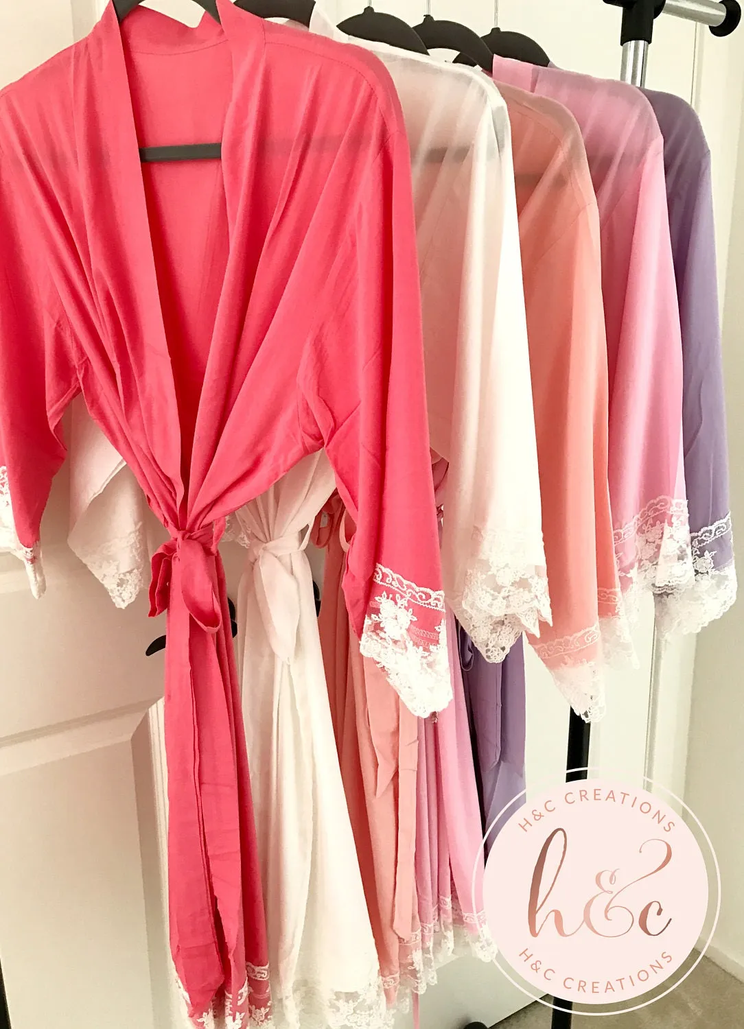 Lace Robes, Cotton Robe, Bridesmaid Robes, Bridal Robe Set, Bridal Party Cotton Robes, Monogram Robes, Custom Robe