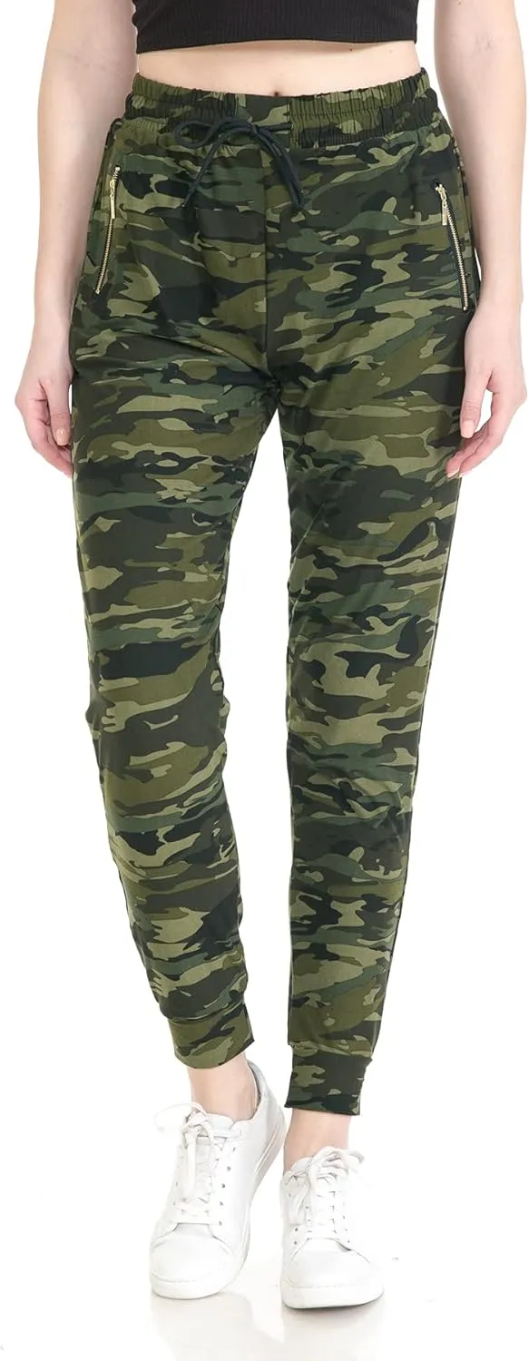 Leggings Depot Women's Jogger Track Cuff Sweatpants with Pockets for Yoga, Workout