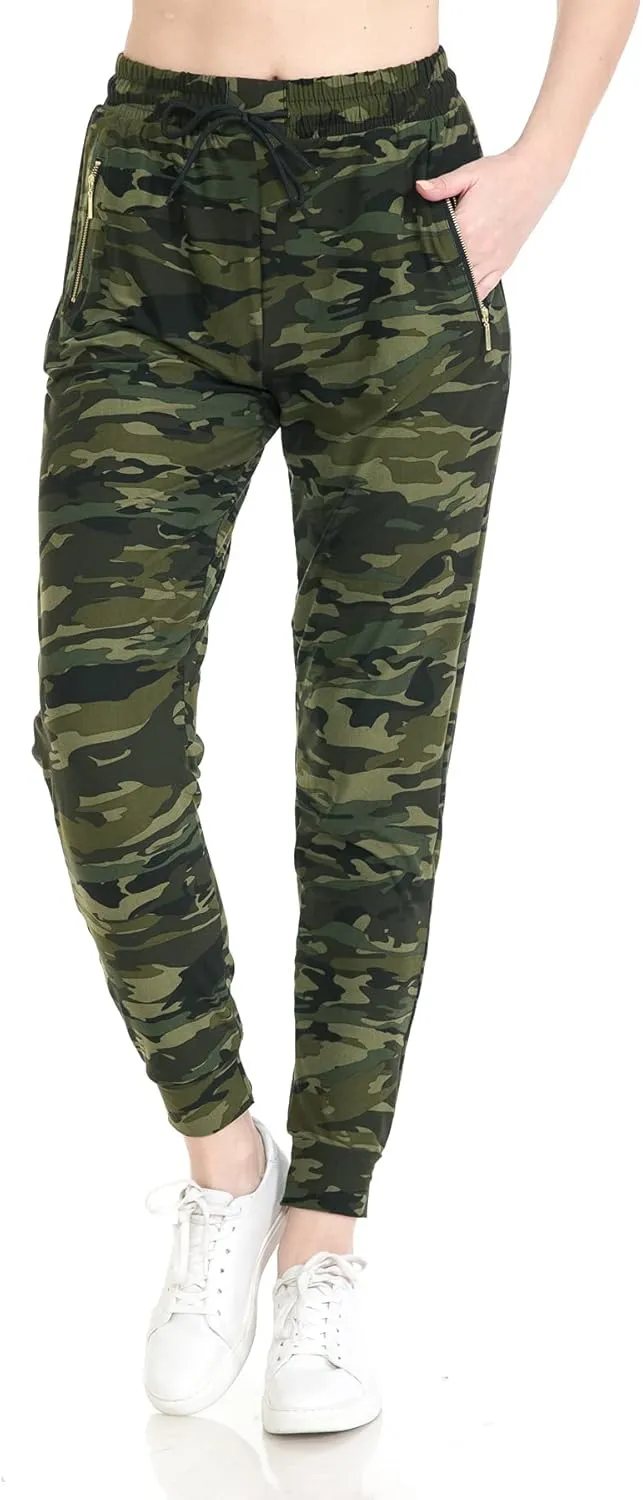 Leggings Depot Women's Jogger Track Cuff Sweatpants with Pockets for Yoga, Workout