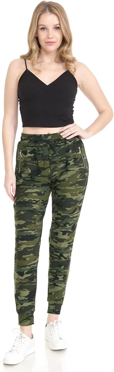 Leggings Depot Women's Jogger Track Cuff Sweatpants with Pockets for Yoga, Workout