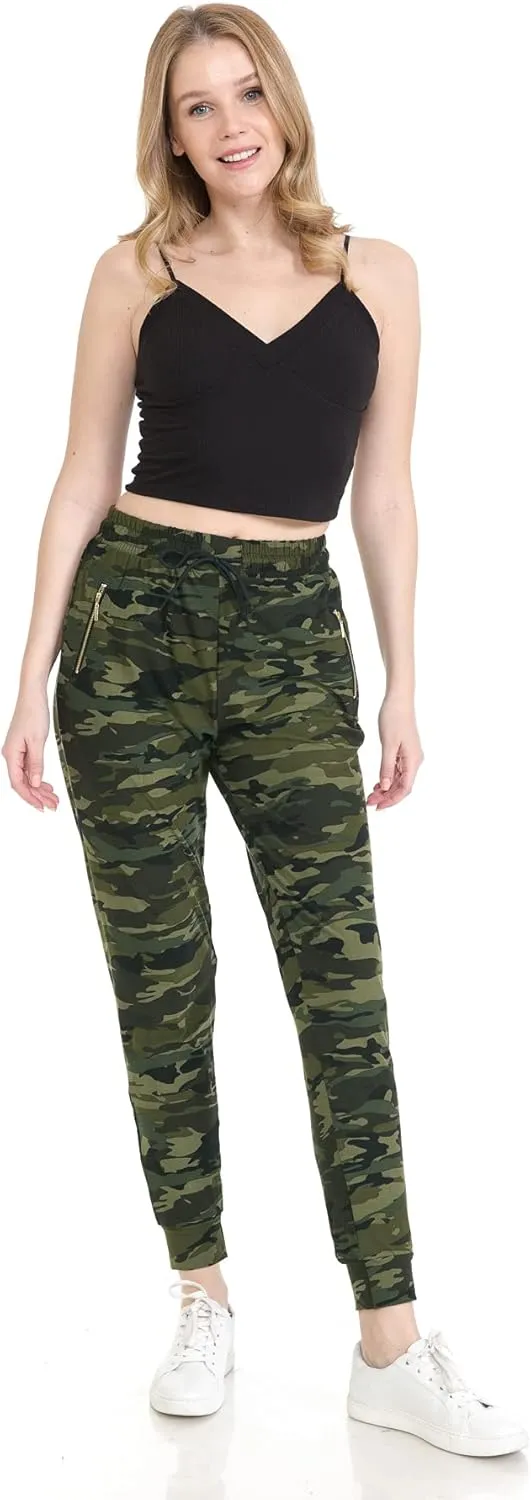 Leggings Depot Women's Jogger Track Cuff Sweatpants with Pockets for Yoga, Workout