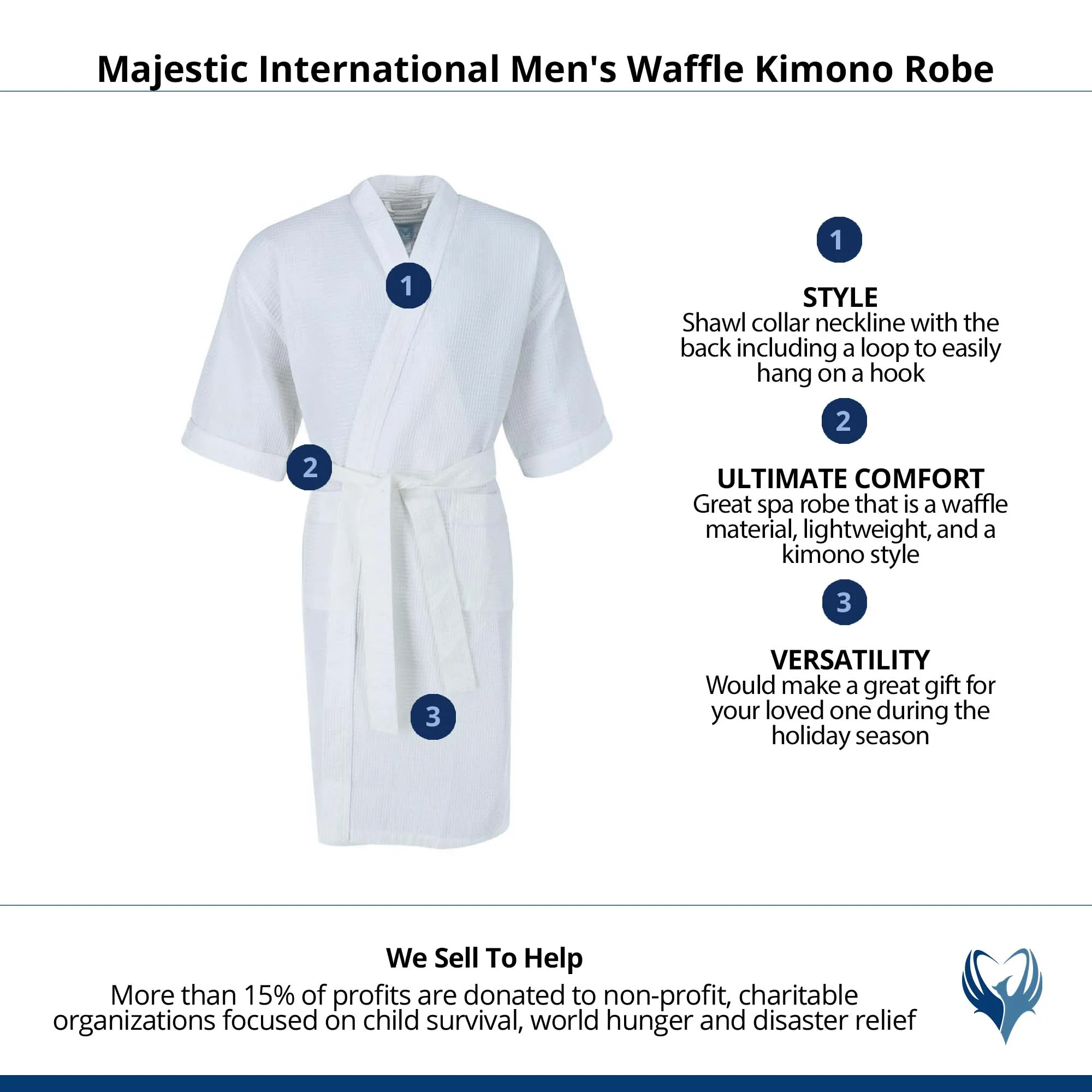 Majestic International Men's Waffle Kimono Robe