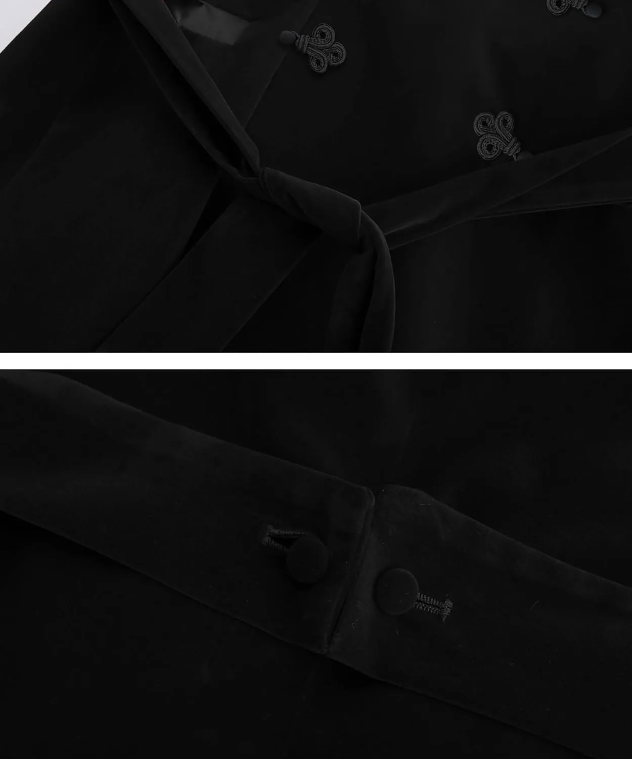 Men's Long Velvet Smoking Robe Double Breasted Jacket Blazer with Belt for Dinner Wedding Party