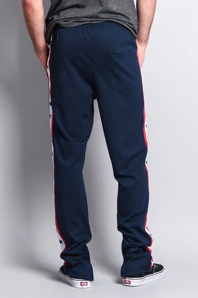 Men's Slim Fit Star Stripe Track Pants