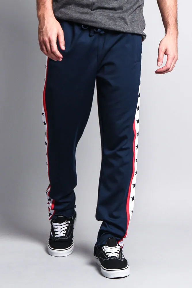 Men's Slim Fit Star Stripe Track Pants