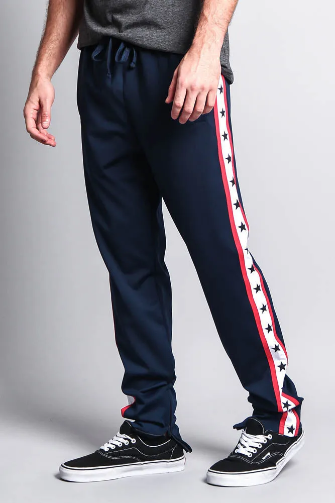 Men's Slim Fit Star Stripe Track Pants