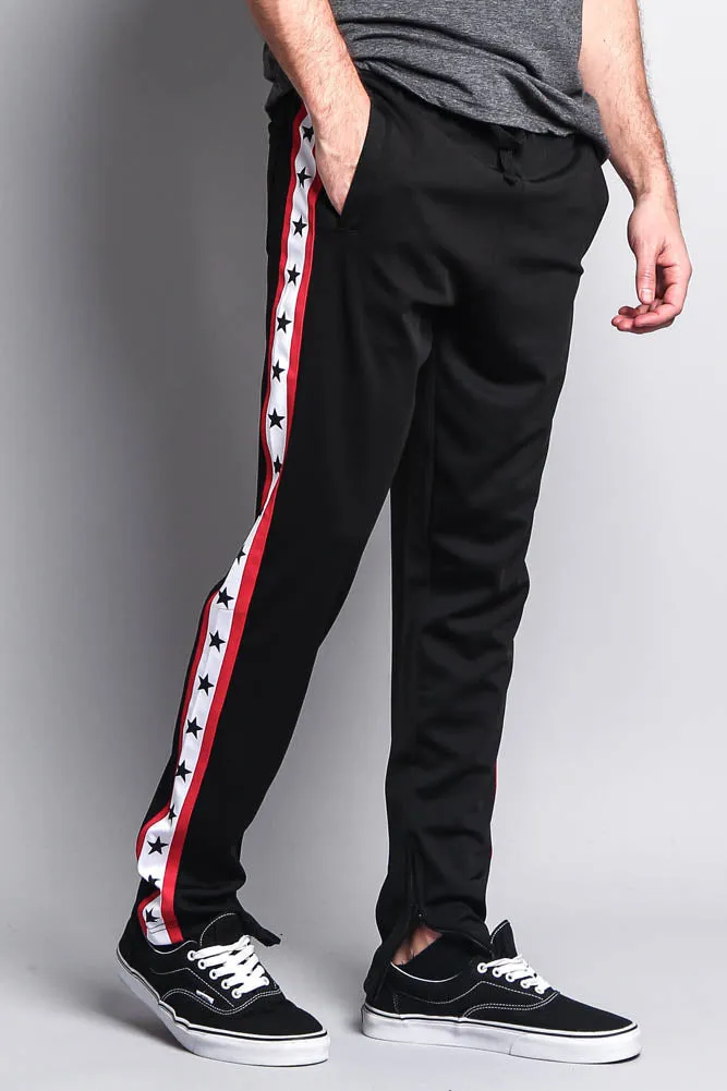 Men's Slim Fit Star Stripe Track Pants