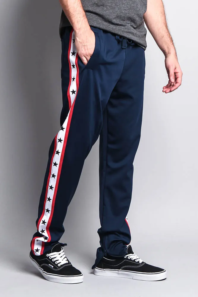 Men's Slim Fit Star Stripe Track Pants