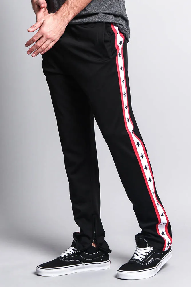 Men's Slim Fit Star Stripe Track Pants