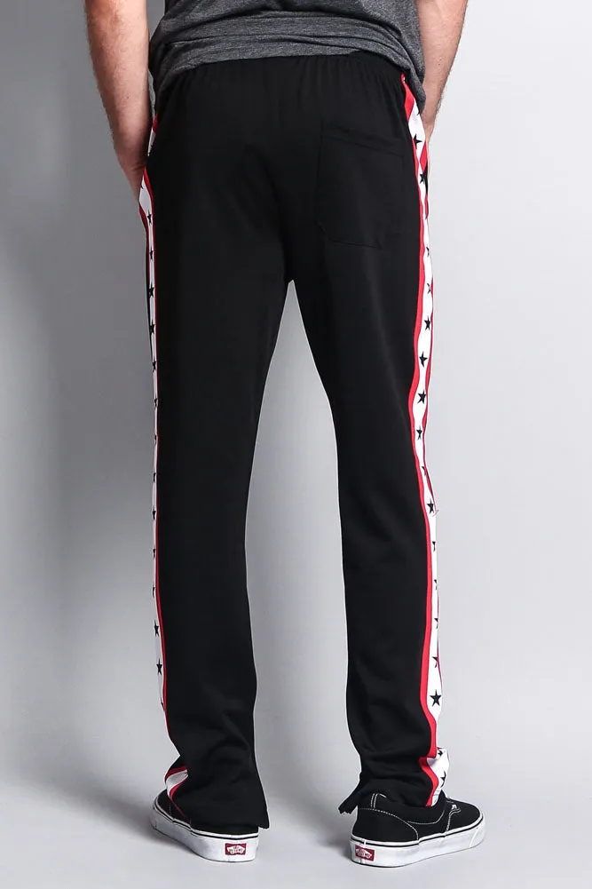 Men's Slim Fit Star Stripe Track Pants