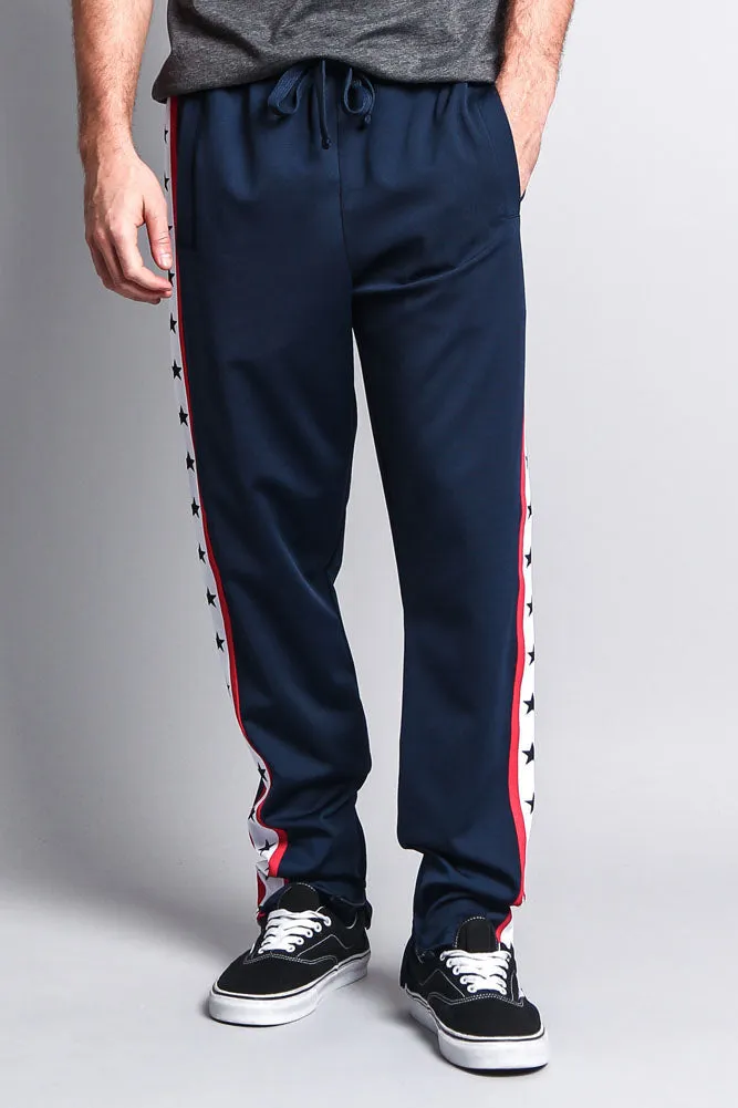 Men's Slim Fit Star Stripe Track Pants
