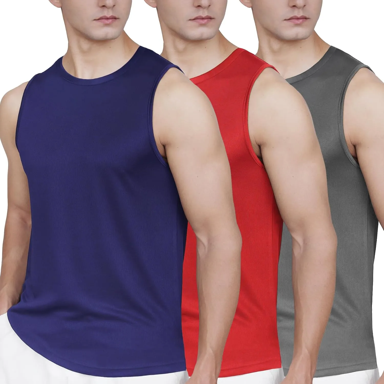 Mens Tank Tops 3 Pack,Quick Dry Gym Sleeveless Muscle T Shirts for Men's Fitness