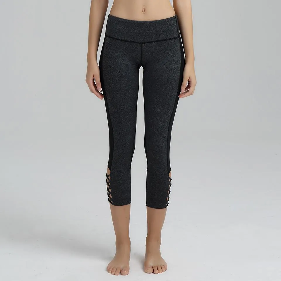Mesh & Tied Cropped Leggings