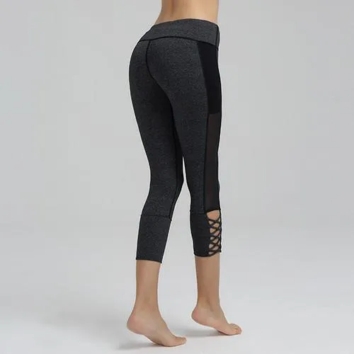 Mesh & Tied Cropped Leggings