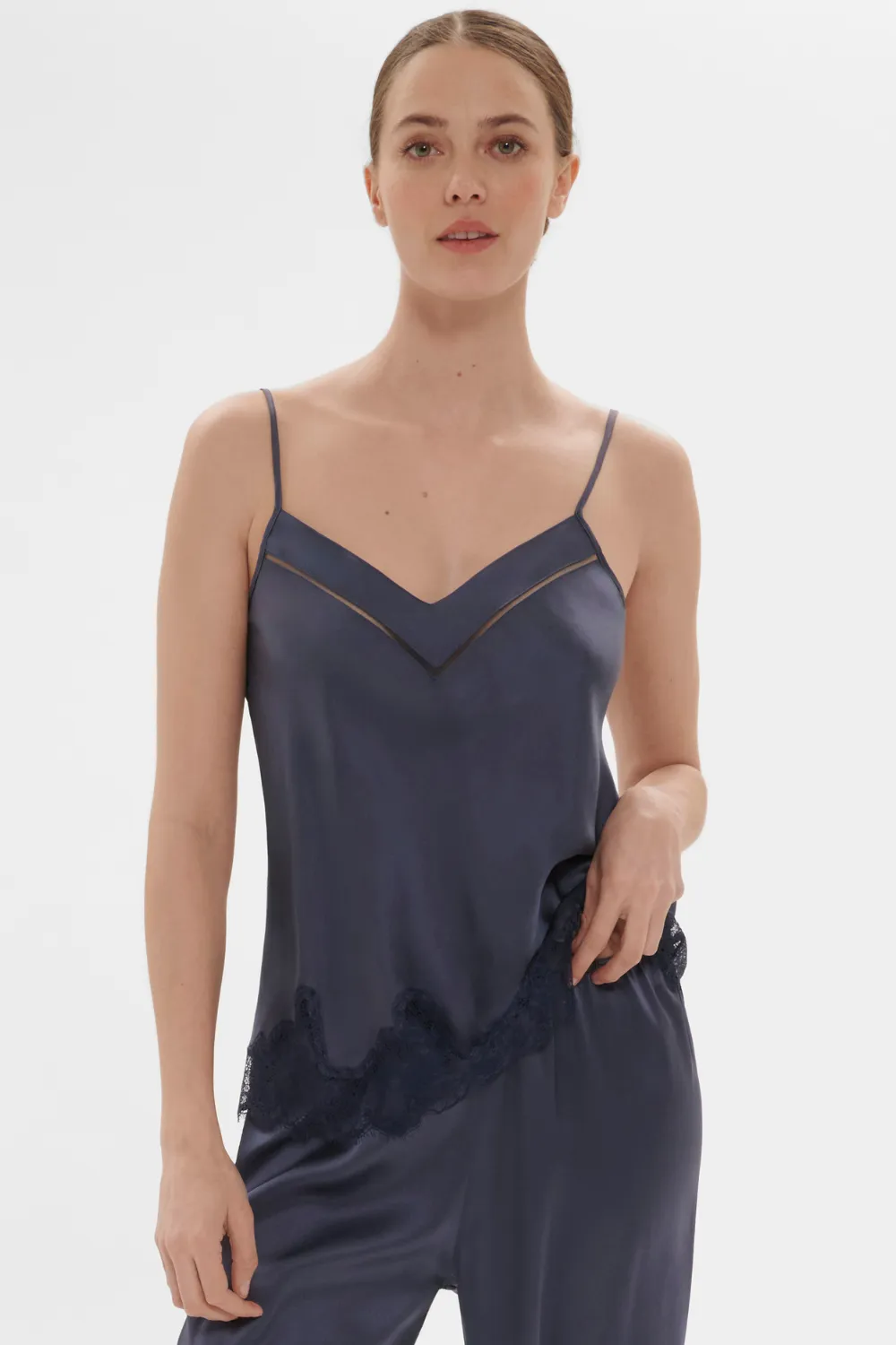 Nocturne Silk Camisole Cinder Blue