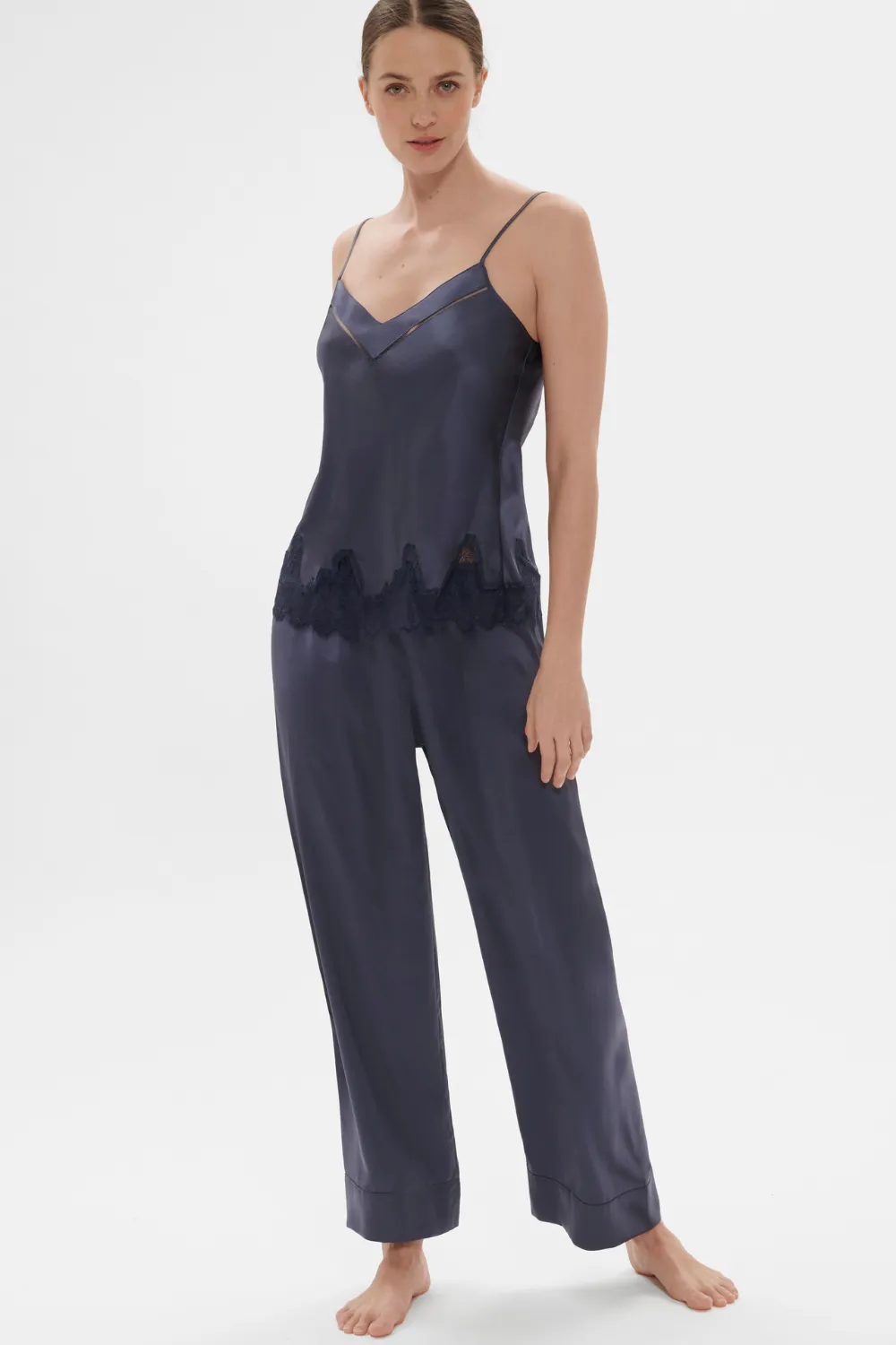Nocturne Silk Camisole Cinder Blue