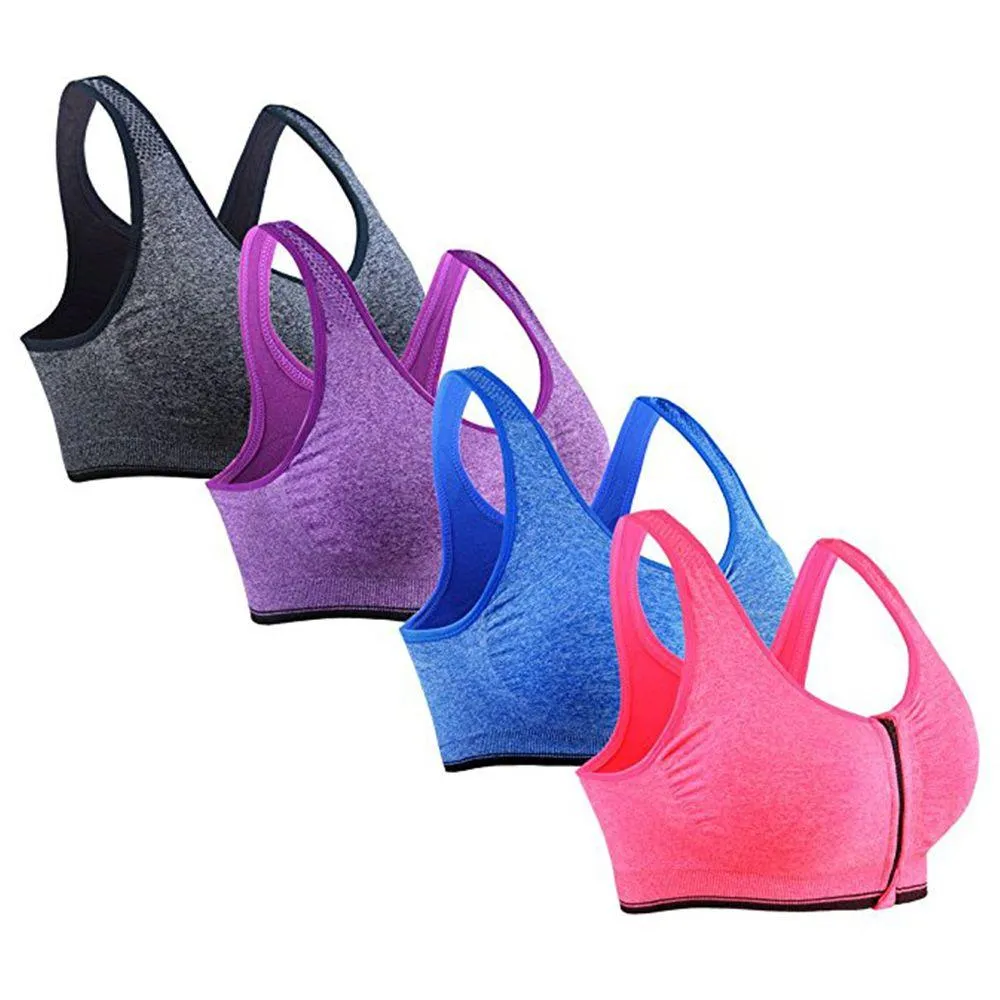 Pack Of 2 Zip Up Wire Free Sports Bra - Branded Sports Bra